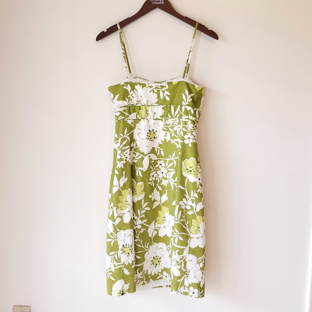 ANN TAYLOR Spring moody floral lime green lined - Picture 6 of 8